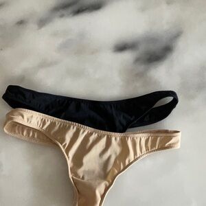 Only Hearts Tan Thong-Style Set Bottoms with Satin Sheen